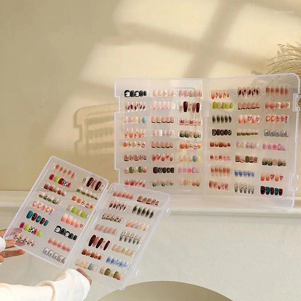 Kits de arte de unhas dicas display livro mostrando prateleira gel polonês unhas falsas manicure coletor caixa placa ferramentas