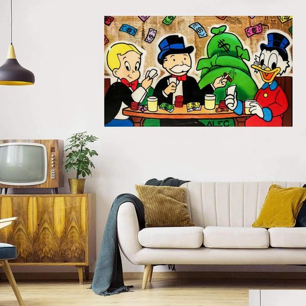 Dipinti Alec Monopoly Grande dipinto ad olio su tela Decorazioni per la casa Artigianato / Stampa HD Immagini di arte della parete La personalizzazione è accettabile D Dhkc5