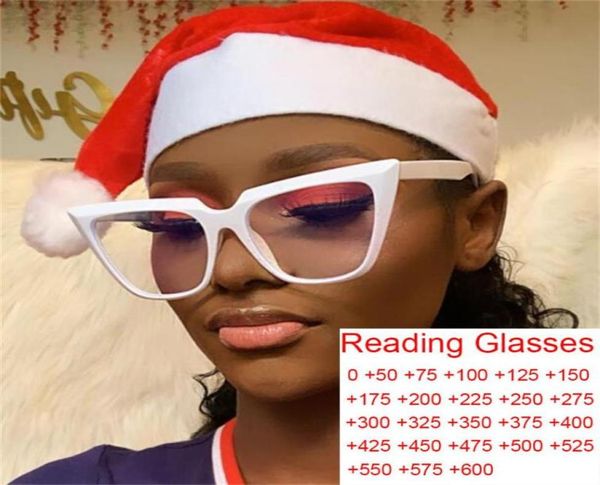 Sonnenbrille Übergroße Weiße Katzenauge Lesebrille Frauen Für Hyperopie Vision Transparente Klare Linse Presbyopie Oculos De Grau1831285