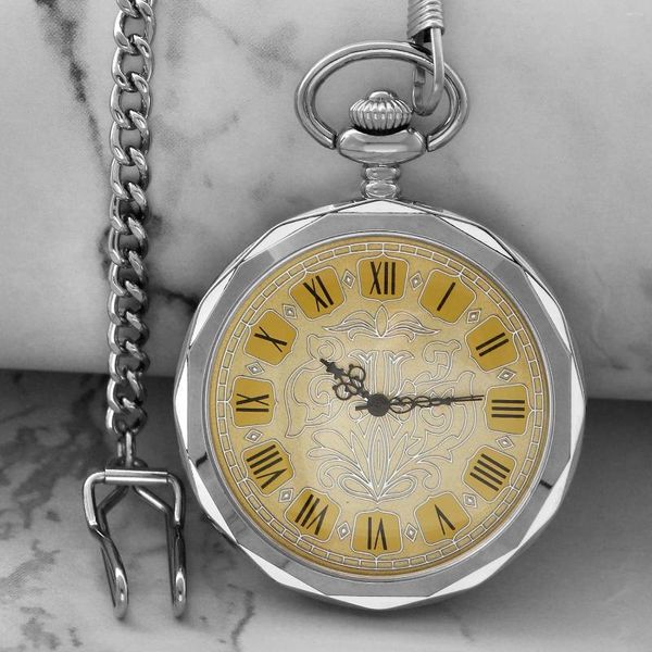 Карманные часы, механическое ожерелье, античное роскошное серебро, стимпанк, карманы, ювелирные часы, женские и мужские подарки