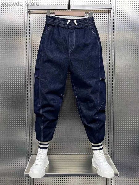 Pantaloni da uomo Pantaloni Harem Denim da uomo Hip Hop Harajuku Jeans larghi Pantaloni larghi di lusso di alta qualità Novità nella moda Streetwear Q240104