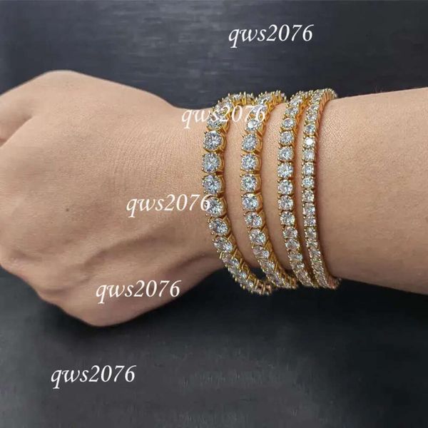 Bracciale di design Bracciali tennis Sier Catena d'oro Diamante Zircone Gioielli di moda Acciaio inossidabile per uomo Catene da 3 mm 4 mm 5 mm 7 pollici 8 pollici