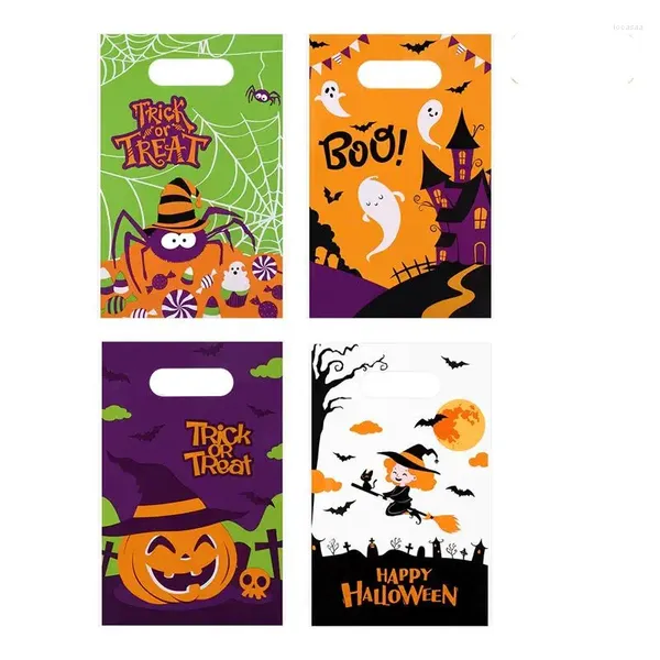 Envoltório de presente 100pcs Halloween lanche sacos festa favores sacola tratar abóbora