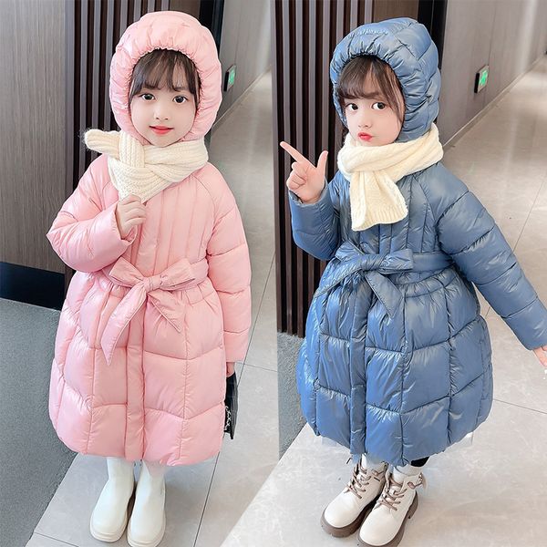 Mädchen Winter Erweiterte Baumwolle Kleidung Grundschüler Kindergarten Baumwolle Kleidung Baumwolle Mantel Rock Stil Koreanische Schleife Prinzessin Yang 231113