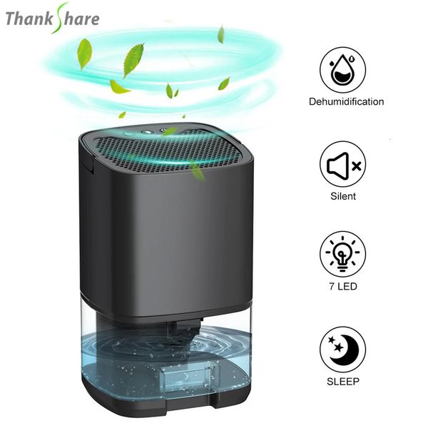 Deumidificatore domestico da 1000 ml Asciugatore silenzioso Assorbitore di umidità elettrico con serbatoio dell'acqua mobile per camera da letto Cucina Ufficio 240104