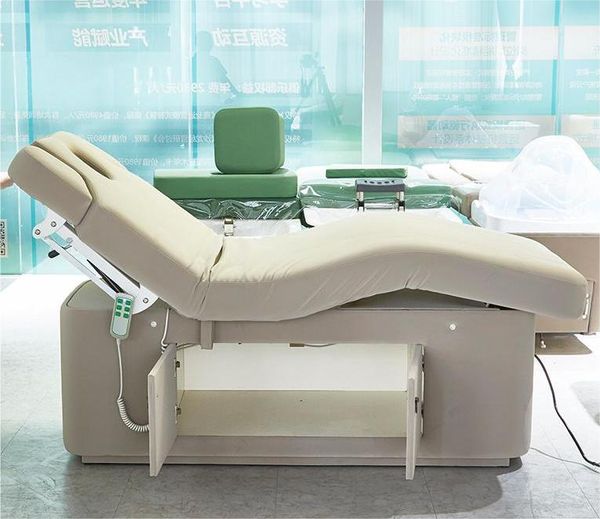 Cama elétrica de aquecimento de luxo, cama de massagem spa, cama de tratamento de beleza com gabinete de massagem motorizada