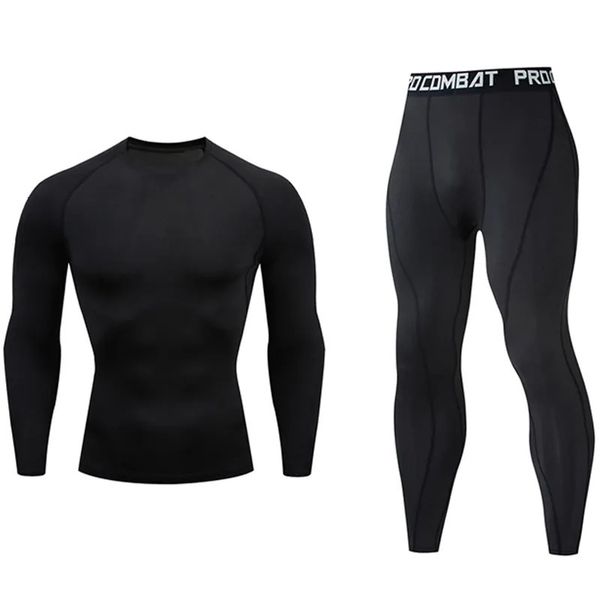 Set da corsa da uomo Palestra Jogging Intimo termico xxxxl Seconda pelle Compressione Fitness MMA rashgard Uomo Tuta da pista ad asciugatura rapida 240104