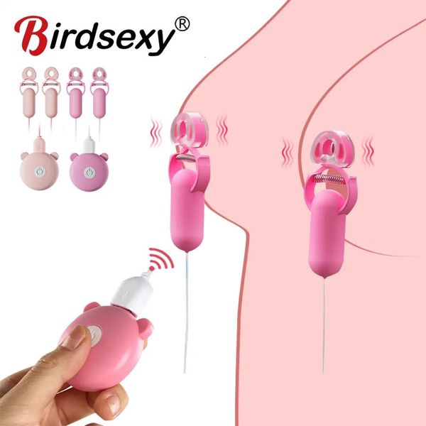 vibratori vibratori vibratore per capezzoli morsetti per capezzoli vibranti clip per clitoride massaggio al seno stimolazione del clitoride giocattoli del sesso femminile per le donne adul