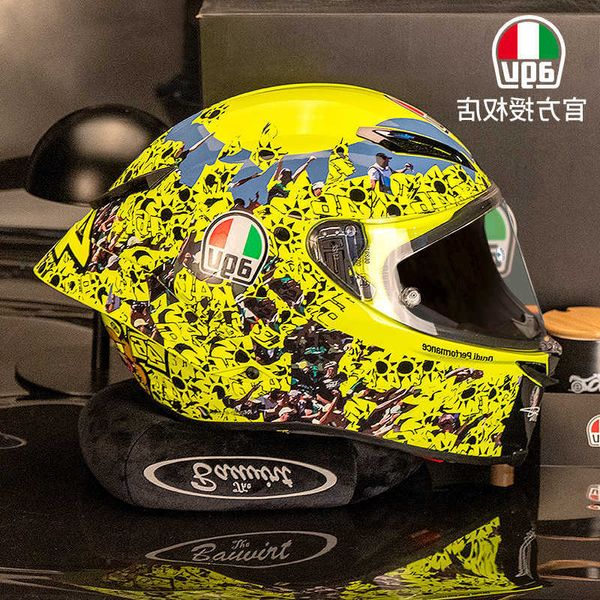 Helme Moto AGV Motorrad Design Sicherheit Komfort Agv Pista Gprr Chameleon Schmetterling Eisblau Motorrad Four Seasons Anti Drop Carbon Fiber Vollhelm OW17