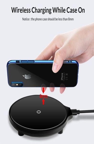 Trasmettitore caricabatterie wireless ultrasottile per telefono cellulare QI Mini a ricarica rapida 5W 10W per Iphone Samsung Huawei OPPO VIVO Google LG No7283297