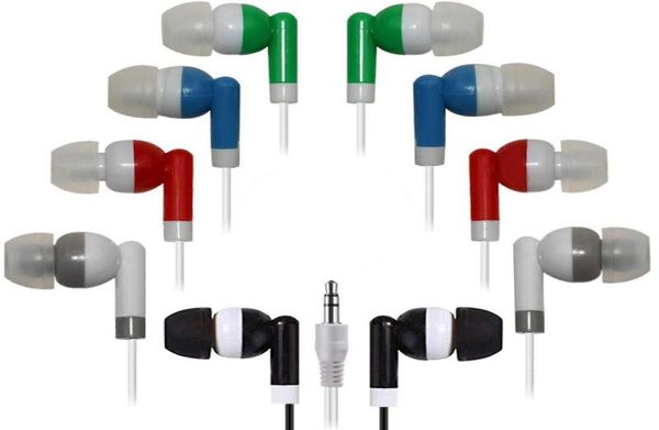 Bütün 100 PCSLOT SATLICI ÜNİVERSAL 35mm Ses Ucuz Tek Tek Kullanımlık Renkli INEAR EARBUDS kulaklık için kulaklıklar MP3 MP3 MP45588540