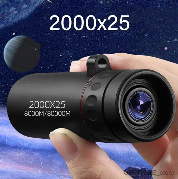 Монокуляры 2000x25, Монокуляр, длинный ночной диапазон, 12X HD увеличение, монокуляр, аксессуар для кемпинга, охоты, мощный мини-телескоп для телефона