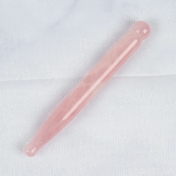 Bastone da massaggio in giada naturale Cristallo Quarzo rosa Gua Sha Eye Face Lift Massaggiatore Pietra curativa Penna per agopuntura Strumento per la cura della pelle di bellezza