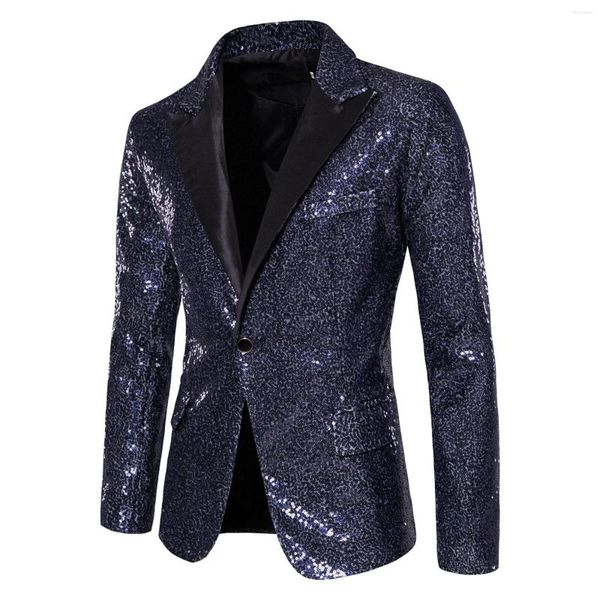 Abiti da uomo Blazer da uomo Banchetto Festa di nozze Bar Night Club Completo Cappotti Paisley luminosi Un bottone Moda Paisley Blazer