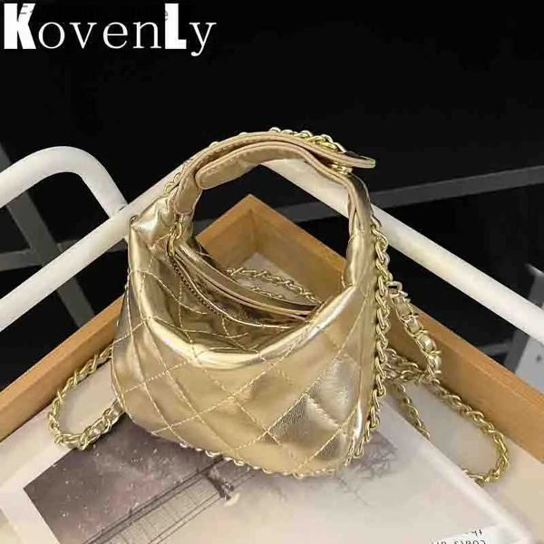 Abendtaschen Designer Luxus Tasche für Frauen Mini Sling Bag glänzendes Gold Leder Lady Messenger Bag neue Mode Qualität kleine Umhängetasche Handtasche Q240104