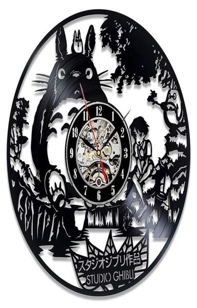 Studio Ghibli Totoro Wanduhr Cartoon Mein Nachbar Totoro Schallplattenuhren Wanduhr Home Decor Weihnachtsgeschenk für Y1849349