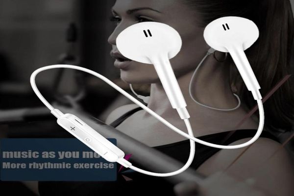 S6 Auricolare wireless per musica Auricolare con archetto da collo Sport Auricolari stereo bluetooth Auricolare con microfono per iPhone Samsung Xiaomi1266310