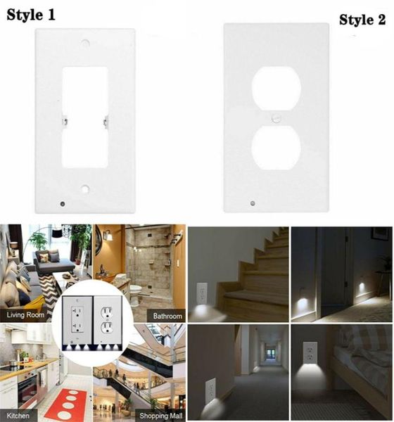 Spina Sensore di copertura Luci PIR Lampada di sicurezza di movimento Presa elettrica Piastra a muro con luce notturna a LED per corridoio Camera da letto Bagno Ais1961224