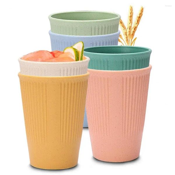 Canecas 6 pcs copo de água de plástico máquina de lavar louça segura beber BPA livre eco-friendly caneca de café reutilizável conjunto de utensílios de cozinha