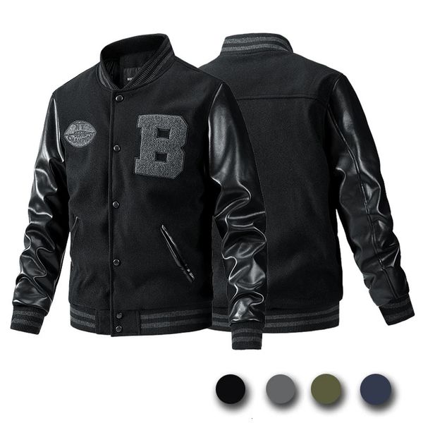 Outono e inverno casaco masculino roupas soltas moda terno de beisebol tendência sênior uniforme escolar ao ar livre motociclista jaqueta de viagem 240103