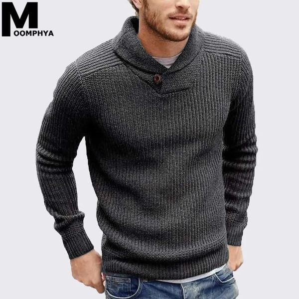 Maglioni moomphya cowl collo a maglia maglia maglione maschiatore maschere invernale lungo maglione inverno più sueeter hombre elegante maschio sottile tiro homme homme