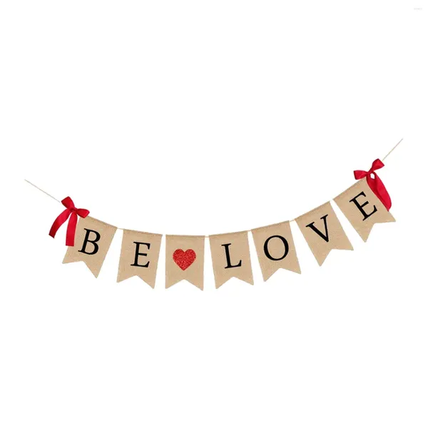 Decorazione per feste Banner di San Valentino Decorazioni per San Valentino Rustico Be Love Tela per fidanzamento Compleanno a casa