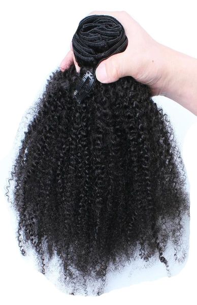 Fasci di tessuto brasiliano per capelli ricci afro crespi clip nelle estensioni dei capelli umani 100g 8 pezzi clip nelle estensioni dei capelli8325820