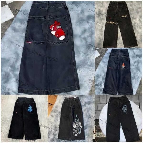 Jeans da uomo JNCO Baggy Hip Hop Rock Modello di ricamo Uomo Donna 2023 Moda Streetwear Retro Harajuku Vita alta Gamba larga ep