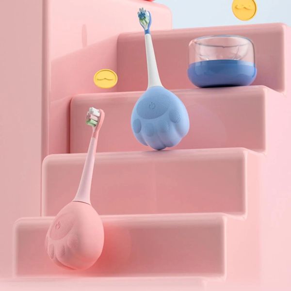 Spazzolino da denti Spazzolino elettrico per bambini Detergente per denti ad ala morbida Spazzolino elettrico per pulizia orale automatico ricaricabile impermeabile