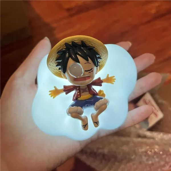 Caixa cega anime caixa cega luz noturna luffy zoro nami sanji chopper figuras doce série sonho led ornamento surpresa brinquedos presente 230