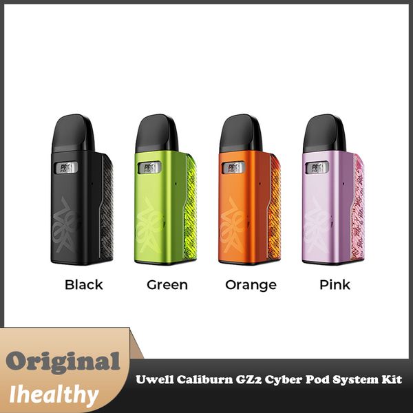 Системный комплект Uwell Caliburn GZ2 Cyber Pod 17 Вт Встроенный аккумулятор емкостью 850 мАч Подходит для картриджа Caliburn G2 RGB-подсветка в стиле Tron с прозрачным материалом