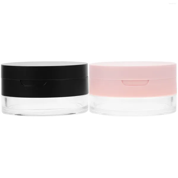 Garrafas de armazenamento 2 pcs portátil malha elástica caixa de pó corpo recipiente bebê puff caso compõem recipientes de tamanho de viagem skincare com para