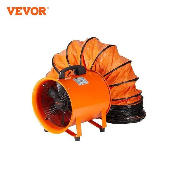 VEVOR 8-Zoll-Abluftventilator, industrieller Lüftungsventilator mit 10 m/5 m PVC-Kanalschlauch, 230 W, tragbares Abluftgebläse für Lagerhaus, Zuhause 240104