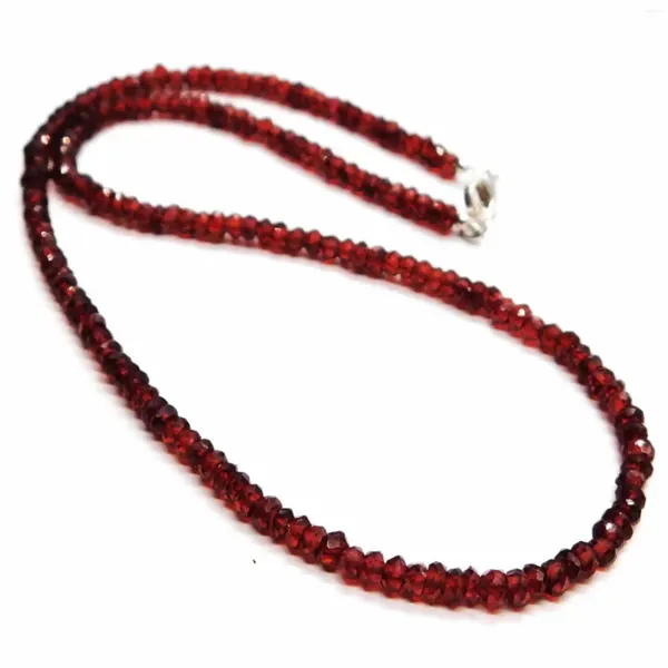 Anhänger 2–4 mm natürliche facettierte Rubin-Granat-Edelstein-Perlen-Halskette, klassisches Souvenir, ausgefallenes Yoga, beruhigende dunkle Materie, Spiritualität, Perlen