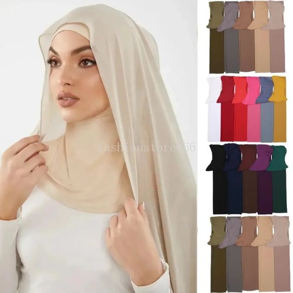 Sofortige Hijabs-Kappe mit Halsbedeckung, fertig zum Tragen von Schals, Chiffon-Hijab für Frauen, Schleier, muslimischer Islam, zum Anziehen, Amira-Kopftuch