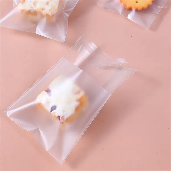 Confezione regalo 100 pezzi glassati trasparenti autoadesivi biscotti fiocchi di neve caramelle croccanti confezioni per alimenti sacchetti per snack