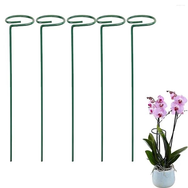 Flores decorativas reutilizáveis pilha de plástico jardim planta suporte em forma de flor haste de suporte em vaso dispositivo anti-queda para orquídea peônia