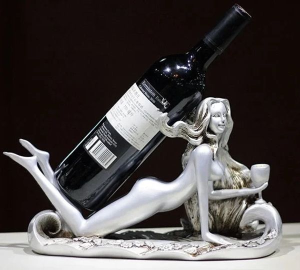 Sexy nu beleza estatueta vinho rack ornamental stripper estátua garrafa resto barware utensílio decoração de casa artesanato presente acessórios 240104