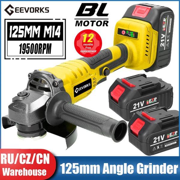 21V 125mm M14 Açı Öğütücü Fırçasız Motorlu Taşlama Aracı Çok Fonksiyonlu Lityum Kesme Makinesi Yardımcı Güç Aleti 240104