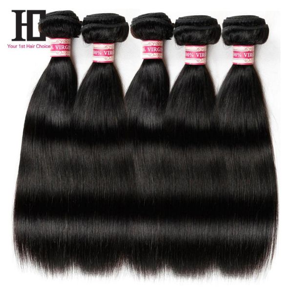 Cabelo virgem brasileiro liso, 5 pacotes de cabelo humano liso brasileiro, cabelo brasileiro, produtos de cabelo hc 6979585
