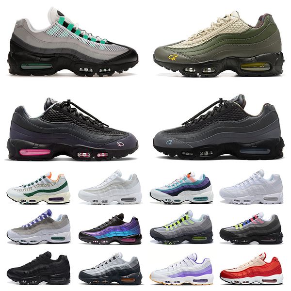 Nike Air Max 95 Corteiz Airmax 95 95s Mens Womens Designer Shoes Light Blue Aegean Storm Pink Beam All Black White【code ：L】Sequoia Greedy Neon Sports Sneakers Trainers
