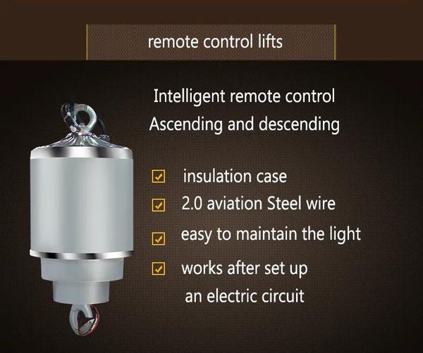 Acessórios Freeshipping 10 KG 12M Dome Light Lamp Light Lifts Controle Remoto Chandelier Hoist Electric Light Lifting System FS12M15