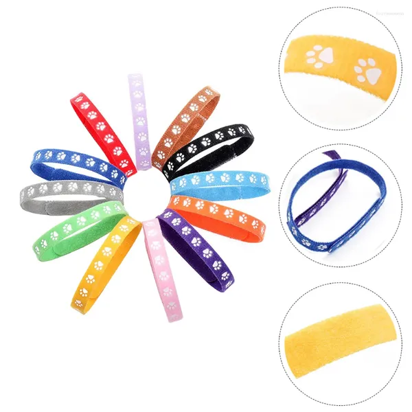 Coleiras de cachorro 12 pcs nascido pet colar pano pescoço ajustável adorável gargantilha macio velo suprimentos corrente