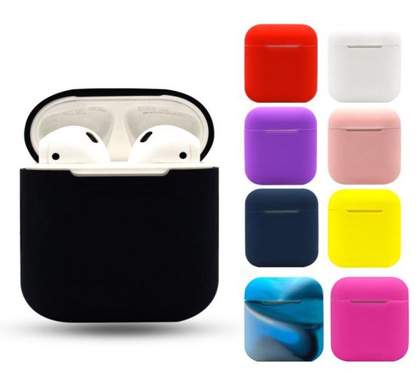 Capas de silicone macio para apple airpods 12 capa protetora bluetooth sem fio fone de ouvido caixa de carregamento bags6274620