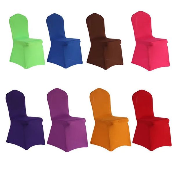 100 Pz/lotto Commercio All'ingrosso Multi Colore Universale Stretch Fodere per Sedie Spandex Elastico el Partito Banchetto di Nozze Fodere per Sedie 240104