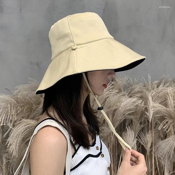 Berretti estivi pieghevoli cappello da sole per le donne pesca all'aperto caccia berretto ragazze anti-UV cappelli di protezione solare in cotone a tesa larga