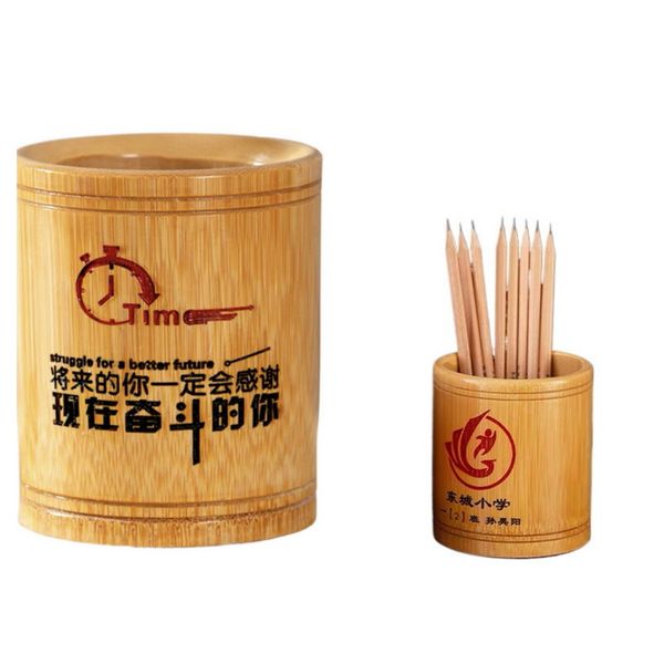 Творческий канцелярский бамбуковый держатель для ручек в китайском стиле, настольный органайзер, пенал для школьников/учителей, подарок DF1253