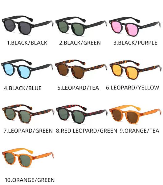 Top qualidade Johnny depp lemtosh estilo óculos de sol masculino mulheres vintage redonda tonalidade oceânica lente design transparente moldura de sol Óculos de sol a4z2