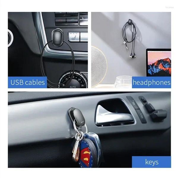 Dekorative Figuren 4 Teile/los Auto Haken Organizer Lagerung Aufhänger Für USB Kabel Kopfhörer Schlüssel Zubehör Klebehaken