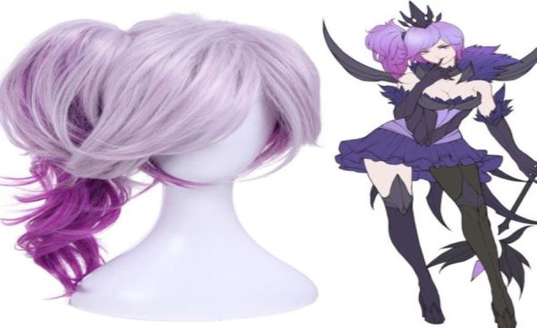 LOL Lux Elementalist Dark Ombre Roxo Ondulado Clipe Rabo de Cavalo Peruca Cosplay Para Mulheres 6443002